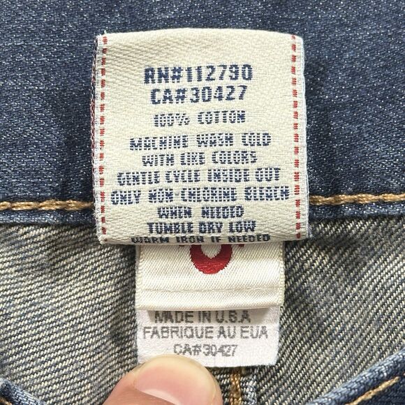 True Religion Jeans Mens 33x33 Blue Ricky Relaxed Straight Light Wash Denim - Picture 7 of 16